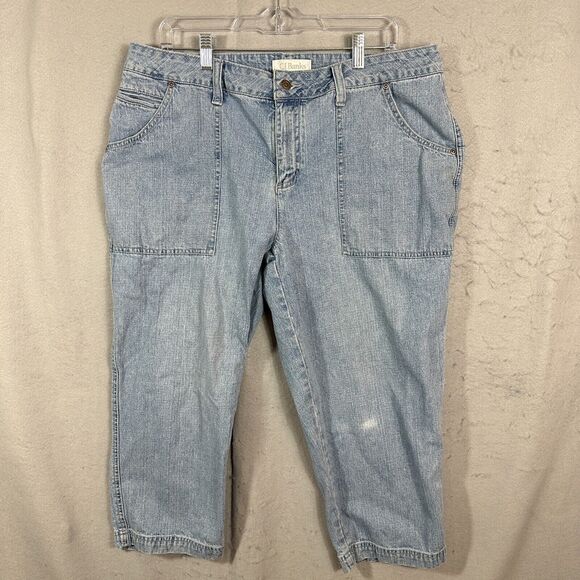 CJ Banks Womens Capris Jeans Blue Pockets Plus Size 16W - Picture 1 of 13